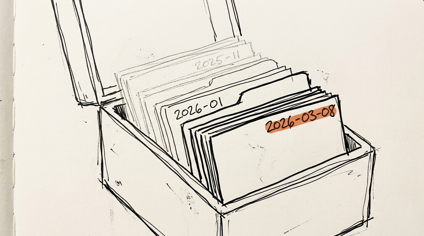 Zettelkasten card box sketch